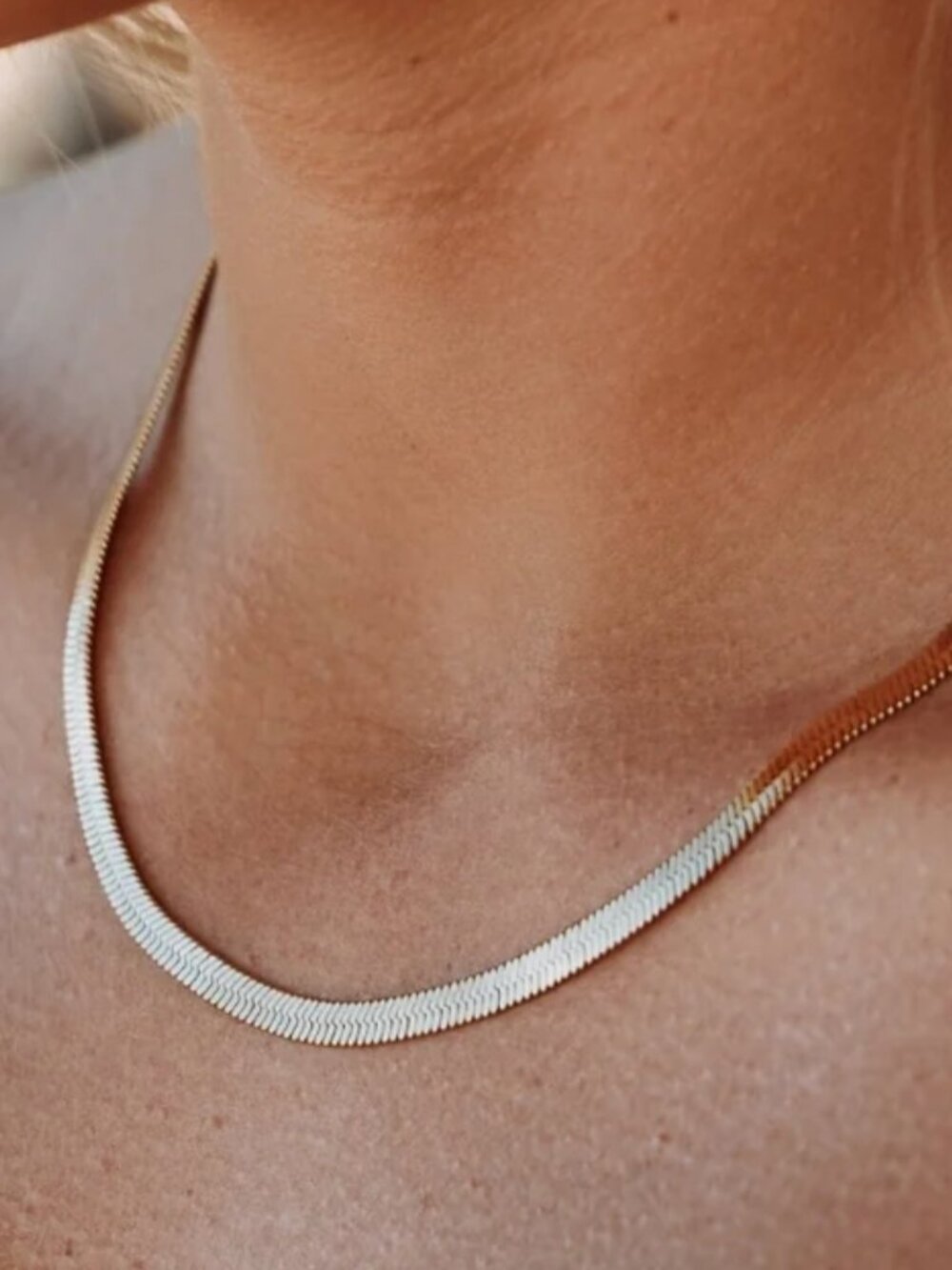 Atolea - "Kauai" Herringbone Choker - Gold